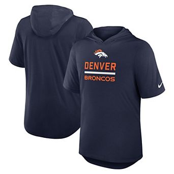Men's Nike Navy Denver Broncos Lockup Tri-Blend Hoodie T-Shirt