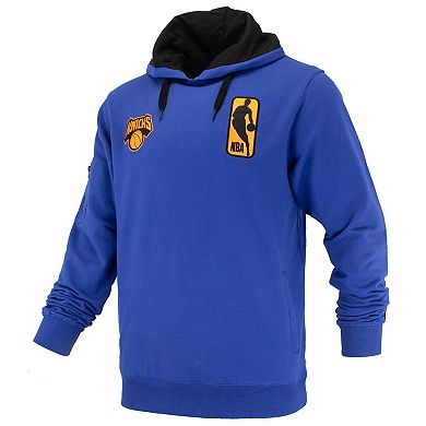 Unisex FISLL Blue New York Knicks Logoman Shadow Collection Pullover Hoodie