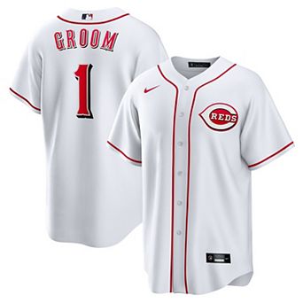 Men's Nike White Cincinnati Reds #1 Groom Home Replica Jersey