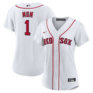 Women's Nike White Boston Red Sox #1 Mom Home Replica Jersey