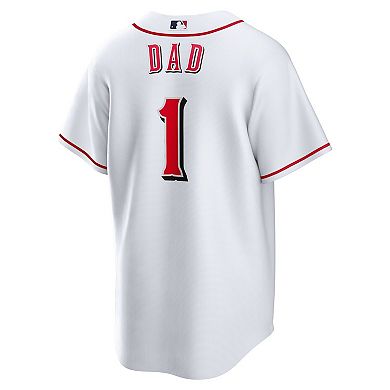 Men's Nike White Cincinnati Reds #1 Dad Home Replica Jersey