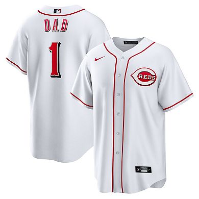 Men's Nike White Cincinnati Reds #1 Dad Home Replica Jersey