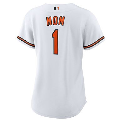 Women's Nike White Baltimore Orioles #1 Mom Home Replica Jersey
