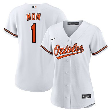 Women's Nike White Baltimore Orioles #1 Mom Home Replica Jersey