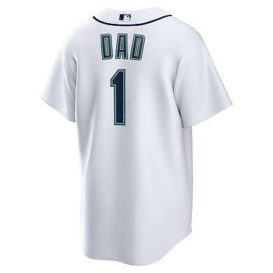 Men's Nike White Seattle Mariners #1 Dad Home Replica Jersey