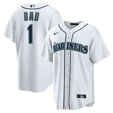 Men's Nike White Seattle Mariners #1 Dad Home Replica Jersey