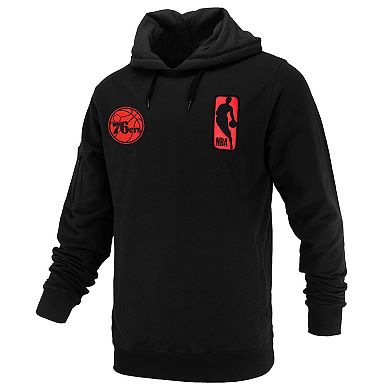 Unisex FISLL Black Philadelphia 76ers Logoman Shadow Collection Pullover Hoodie