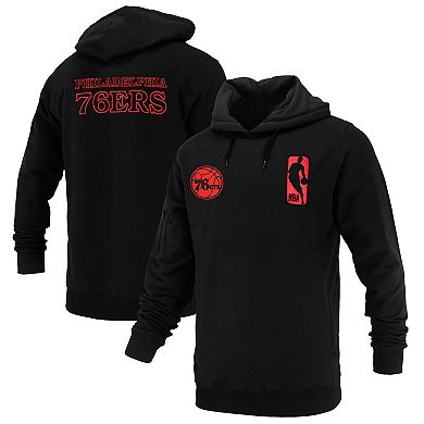 Unisex FISLL Black Philadelphia 76ers Logoman Shadow Collection Pullover Hoodie