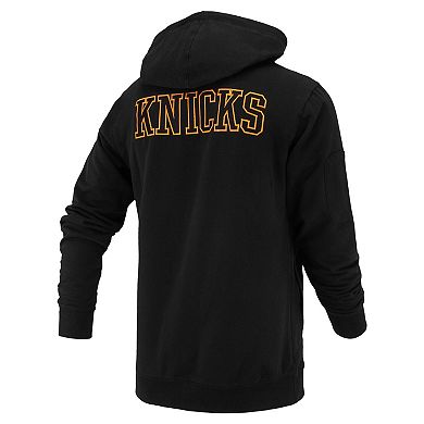 Unisex FISLL Black New York Knicks Logoman Shadow Collection Pullover Hoodie
