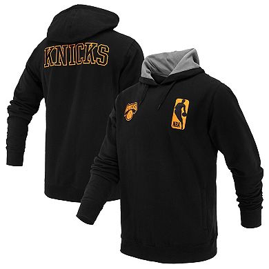 Unisex FISLL Black New York Knicks Logoman Shadow Collection Pullover Hoodie