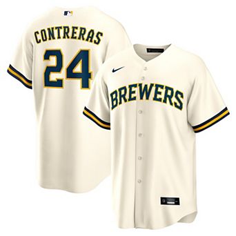 Men's Nike William Contreras Cream Milwaukee Brewers Home Replica Jersey