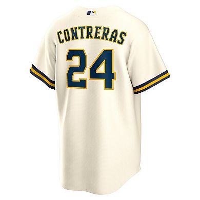 Men's Nike William Contreras Cream Milwaukee Brewers Home Replica Jersey