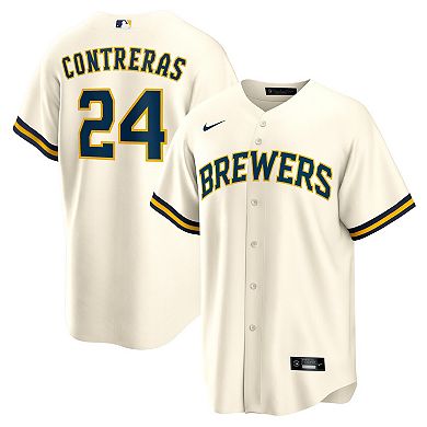 Men's Nike William Contreras Cream Milwaukee Brewers Home Replica Jersey