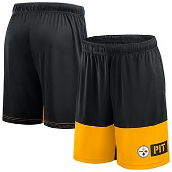 Men's Fanatics Black/Gold Pittsburgh Steelers Best of the Best Performance Shorts