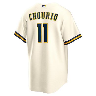 Men's Nike Jackson Chourio Cream Milwaukee Brewers Home Replica Jersey