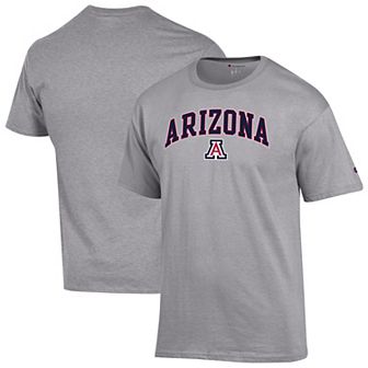 Men's Champion Heather Gray Arizona Wildcats Arch Over Logo T-Shirt
