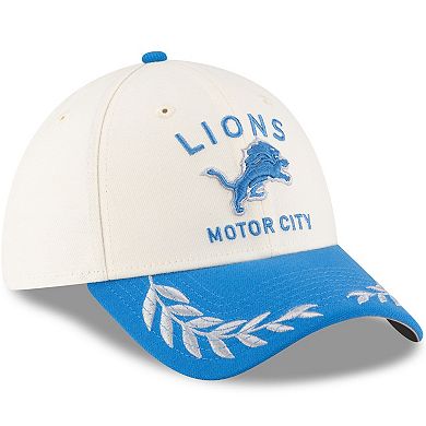 Men's New Era Cream/Blue Detroit Lions 2025 NFL Draft 39THIRTY Flex Hat