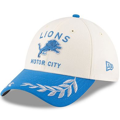Men's New Era Cream/Blue Detroit Lions 2025 NFL Draft 39THIRTY Flex Hat