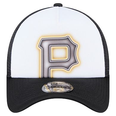 Toddler New Era White/Black Pittsburgh Pirates Painted A-Frame 9FORTY Trucker Adjustable Hat