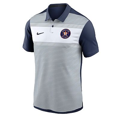 Men's Nike White/Navy Houston Astros Vapor Striped Performance Polo