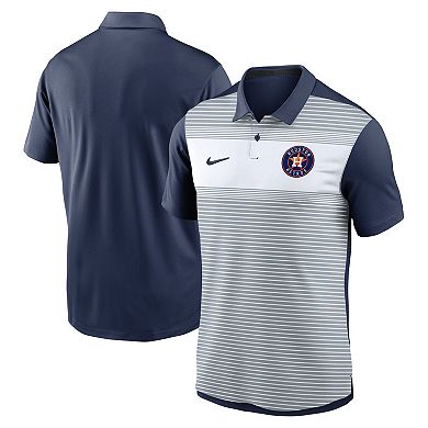 Men's Nike White/Navy Houston Astros Vapor Striped Performance Polo