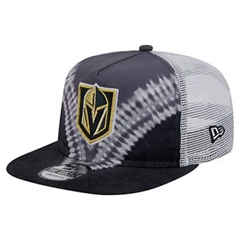 Men's New Era Black/Gray Vegas Golden Knights Throwback V-Dye Adjustable Golfer Hat
