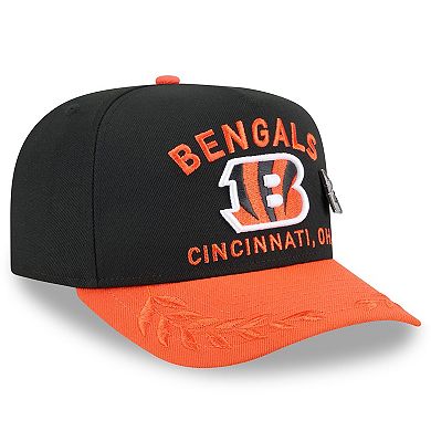 Men's New Era Black/Orange Cincinnati Bengals 2025 NFL Draft On Stage A-Frame 59FIFTY Fitted Hat