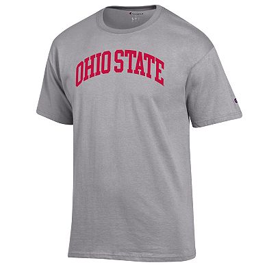Men's Champion Heather Gray Ohio State Buckeyes Basic Arch T-Shirt