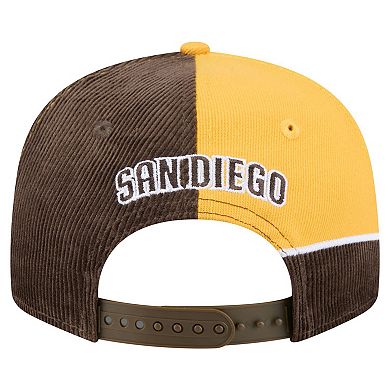 Men's New Era Brown/Gold San Diego Padres Retro Split Corduroy Snapback Hat