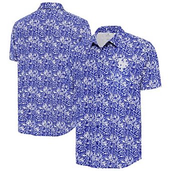 Men's Antigua Royal New York Mets Resort Button-Up Shirt