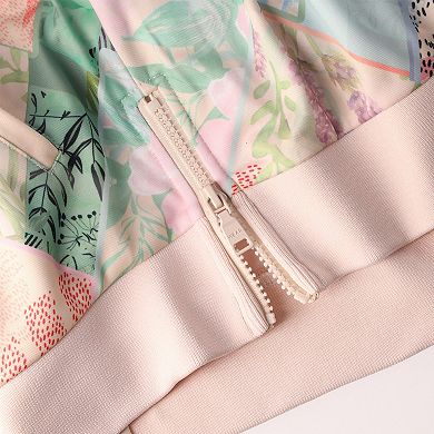 Women's WEAR by Erin Andrews Sand Atlanta Braves Raglan Full-Zip Track Jacket