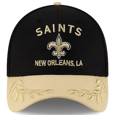 Men's New Era Black/Gold New Orleans Saints 2025 NFL Draft 39THIRTY Flex Hat