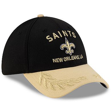 Men's New Era Black/Gold New Orleans Saints 2025 NFL Draft 39THIRTY Flex Hat