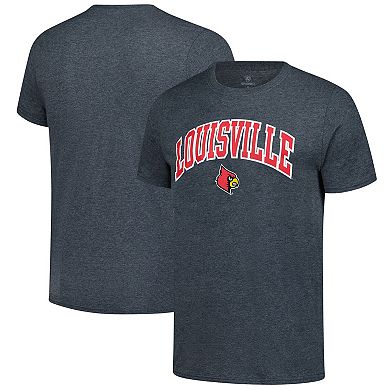 Men's Heather Charcoal Louisville Cardinals Basic Arch T-Shirt
