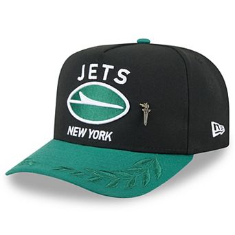 Men's New Era Black/Green New York Jets 2025 NFL Draft On Stage A-Frame 59FIFTY Fitted Hat