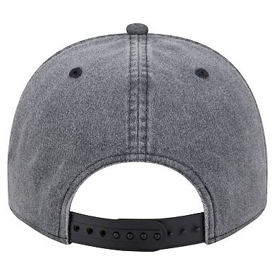 Men's New Era Charcoal Golden State Warriors Throwback Washed Pre-Curved 9FIFTY Snapback Hat