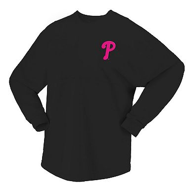Women's Fanatics Black Philadelphia Phillies Neon Jersey Long Sleeve T-Shirt
