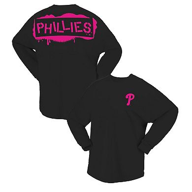 Women's Fanatics Black Philadelphia Phillies Neon Jersey Long Sleeve T-Shirt