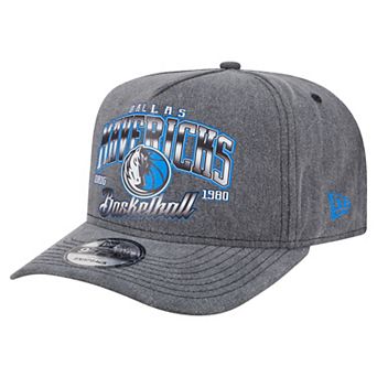 Men's New Era Charcoal Dallas Mavericks Throwback Washed Pre-Curved 9FIFTY Snapback Hat