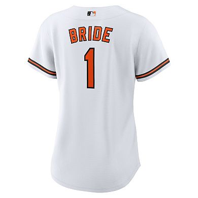 Women's Nike White Baltimore Orioles #1 Bride Home Replica Jersey