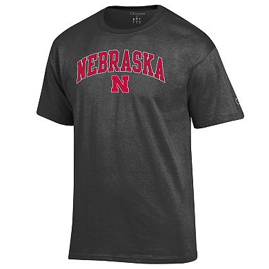 Men's Champion Charcoal Nebraska Huskers Arch Over Logo T-Shirt