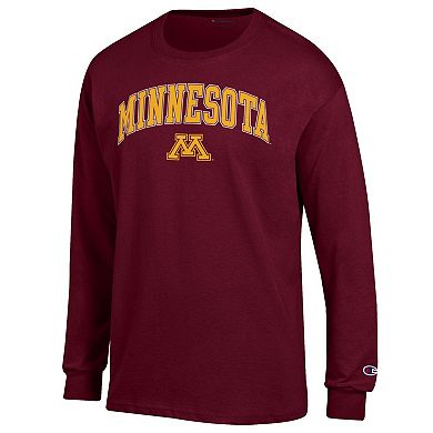 Men's Champion Maroon Minnesota Golden Gophers Arch Over Logo Long Sleeve T-Shirt
