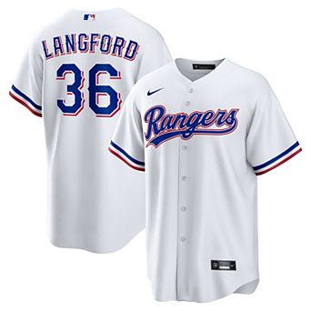 Men's Nike Wyatt Langford White Texas Rangers Home Replica Jersey