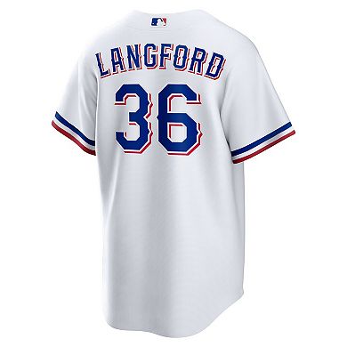 Men's Nike Wyatt Langford White Texas Rangers Home Replica Jersey
