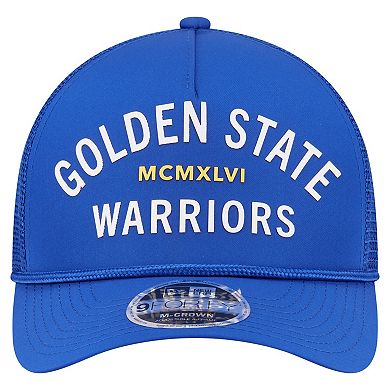 Men's New Era Royal Golden State Warriors Minimalist A-Frame 9FORTY Trucker Hat