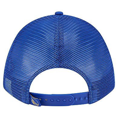 Men's New Era Royal Golden State Warriors Minimalist A-Frame 9FORTY Trucker Hat