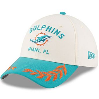 Men's New Era Cream/Aqua Miami Dolphins 2025 NFL Draft 39THIRTY Flex Hat