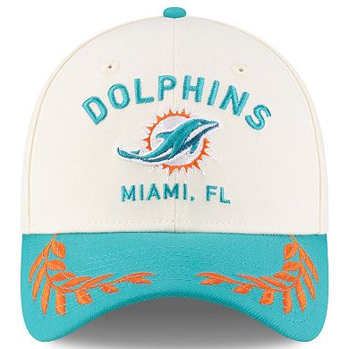Men's New Era Cream/Aqua Miami Dolphins 2025 NFL Draft 39THIRTY Flex Hat