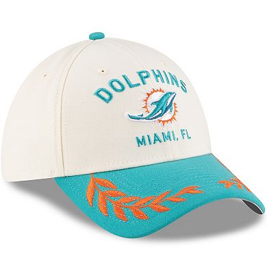 Men's New Era Cream/Aqua Miami Dolphins 2025 NFL Draft 39THIRTY Flex Hat