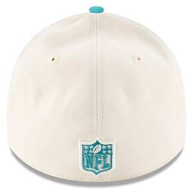 Men's New Era Cream/Aqua Miami Dolphins 2025 NFL Draft 39THIRTY Flex Hat